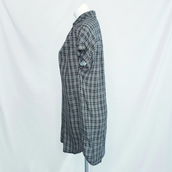 Madewell Plaid Central Shirt Dress Thompson Black & White - Picture 6 of 11